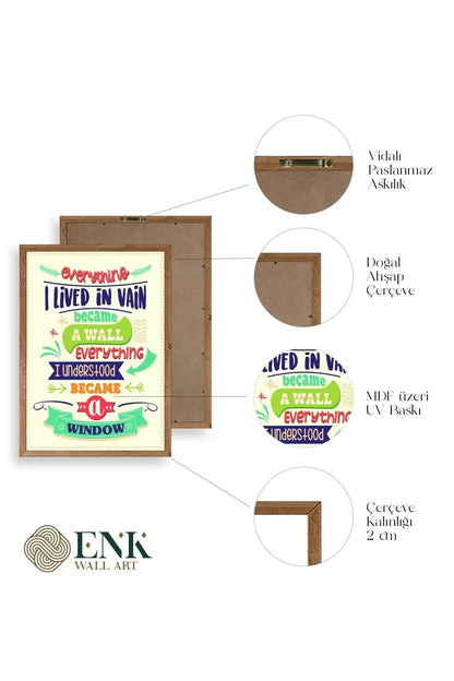 Motto Ahşap Çerçeveli Tablo 23 x 30