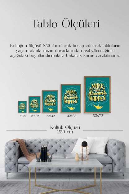 Motto Ahşap Çerçeveli Tablo 30 x 42