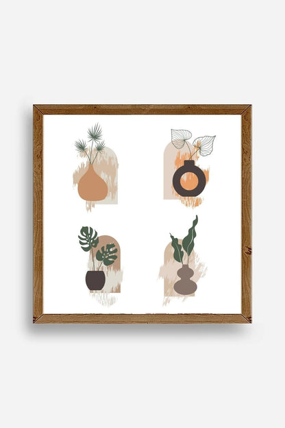 Çiçek Ahşap Çerçeveli Tablo 23 x 23