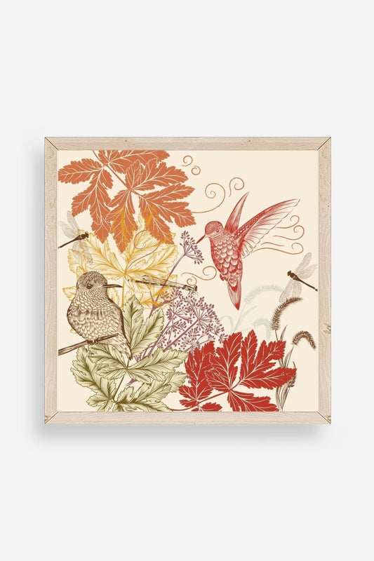 Çiçek Ahşap Çerçeveli Tablo 50 x 50