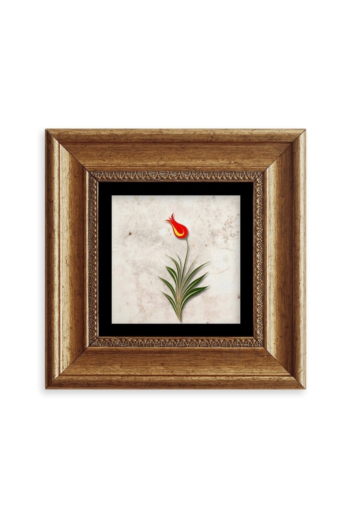 Ebru Lale Çerçeveli Taş Tablo 20 cm