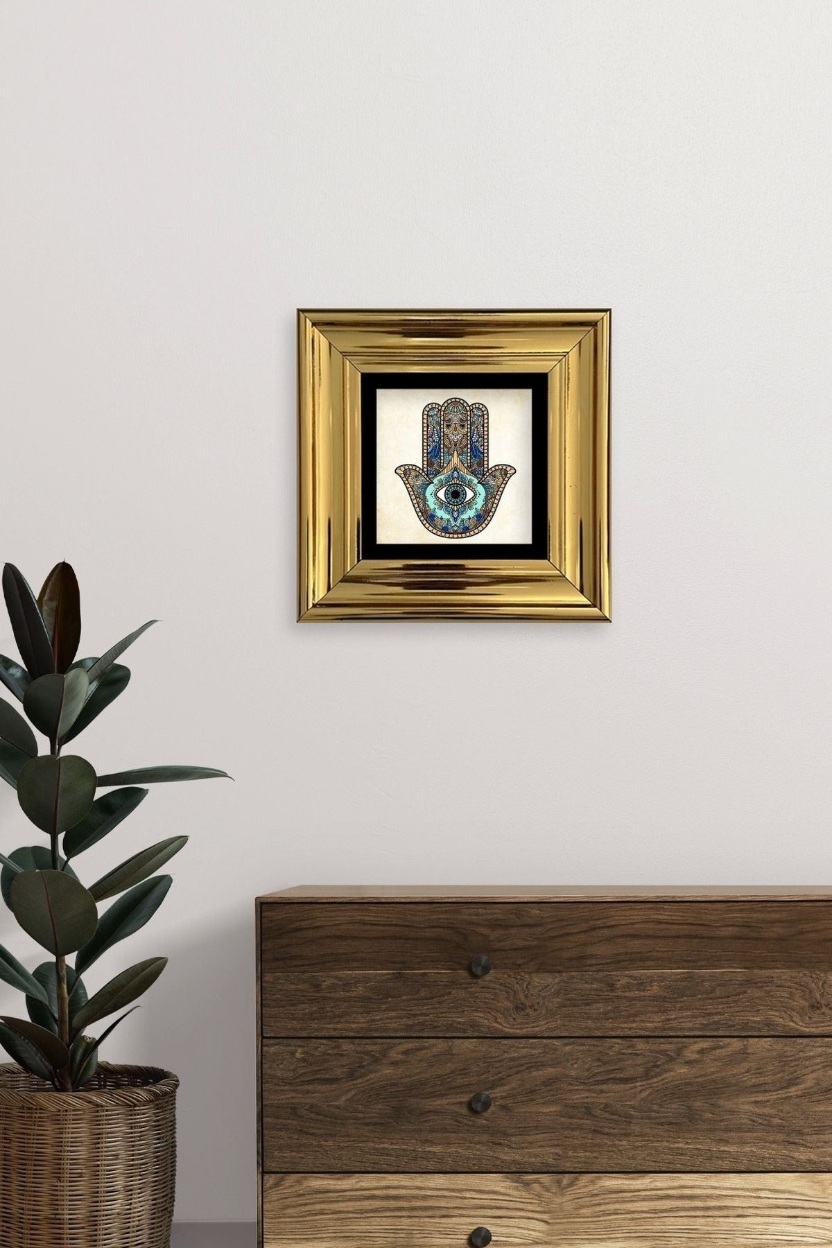 Fatma Ana Eli Çerçeveli Taş Tablo 20 cm