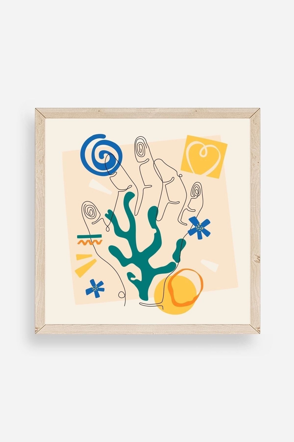 Deniz Ahşap Çerçeveli Tablo 23 x 23