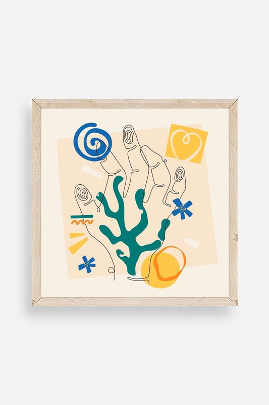 Deniz Ahşap Çerçeveli Tablo 23 x 23