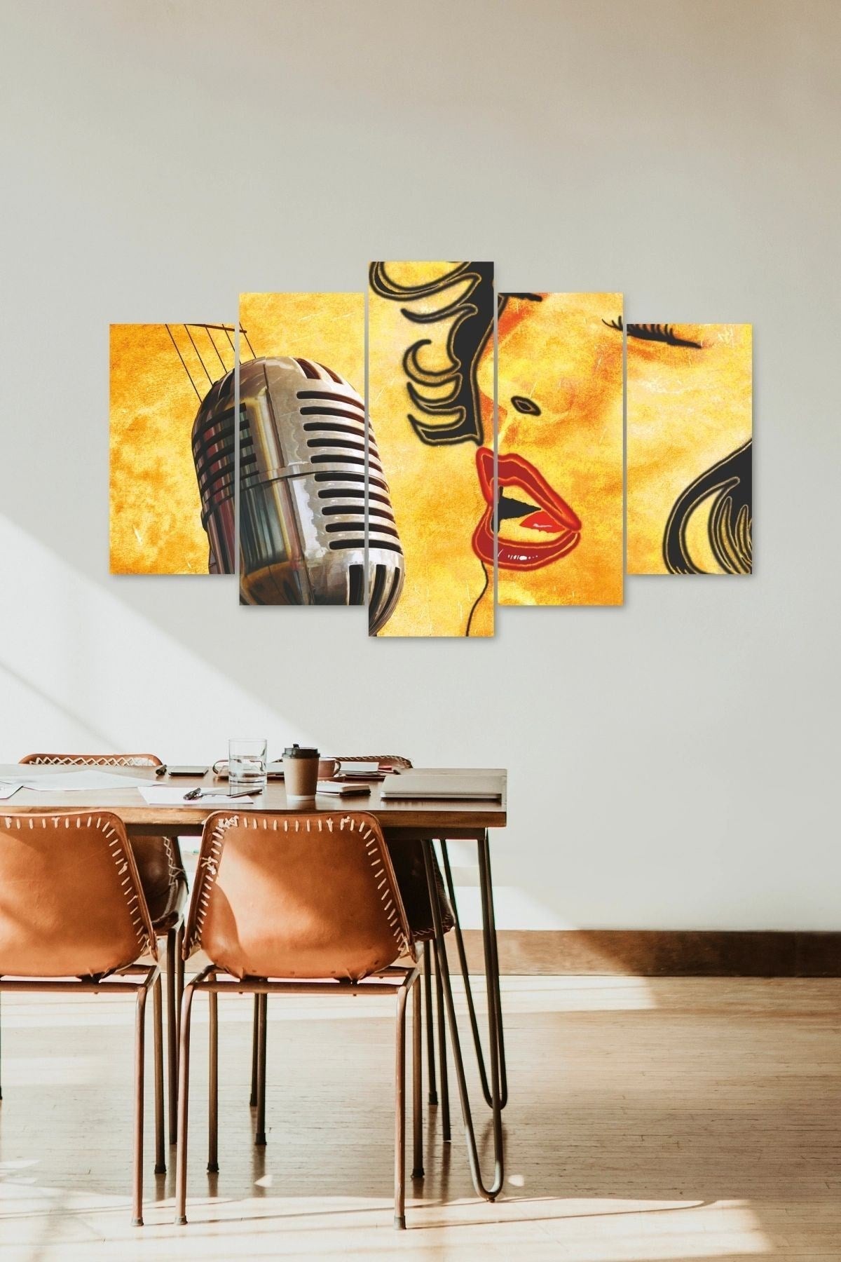 Kadın Şarkı 5 Parçalı Mdf Tablo 60 x 100