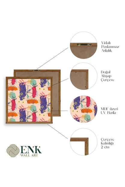Modern Ahşap Çerçeveli Tablo 50 x 50