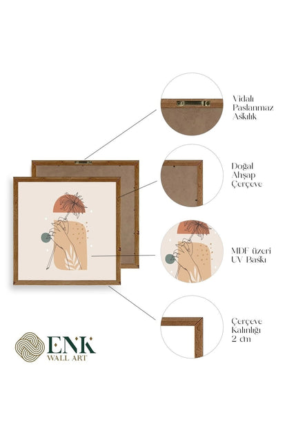 Modern Ahşap Çerçeveli Tablo 23 x 23