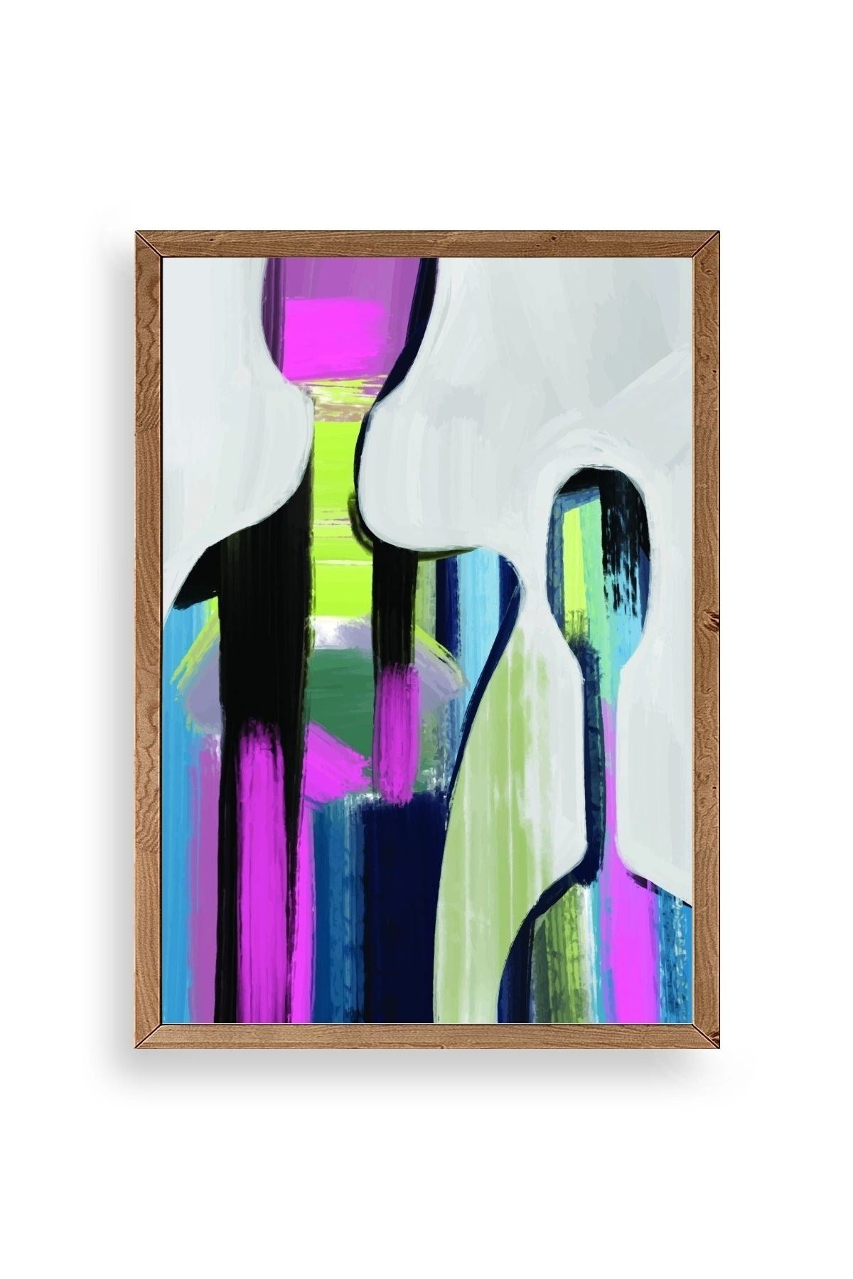 Soyut Ahşap Çerçeveli Tablo 17 x 23