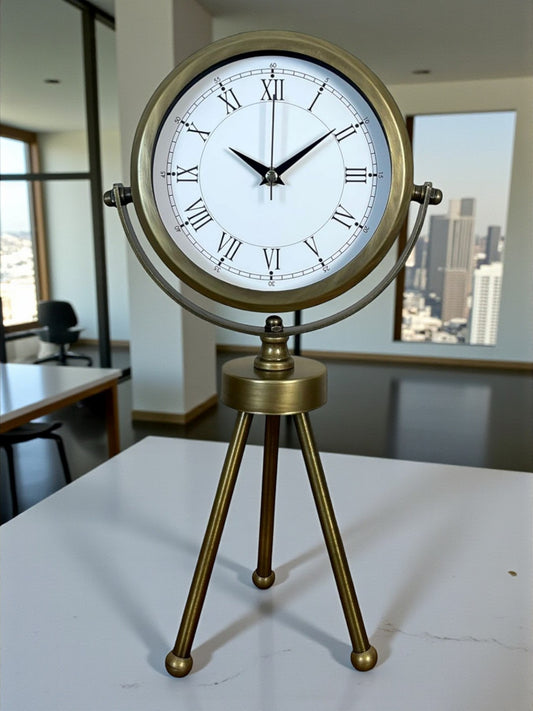Zentime Eskitme Vintage Üç Ayaklı Masa Saati