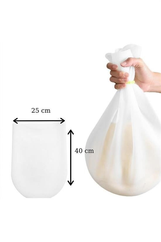 BUFFER® Büyük  Hamur Torbası  Silikon Şeffaf Hamur Yoğurma Torbası Ekmek Makarna Mantı  Hamuru Kolay