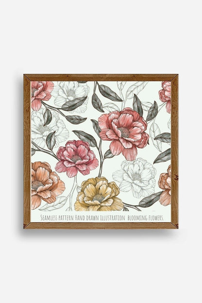 Gül Ahşap Çerçeveli Tablo 50 x 50