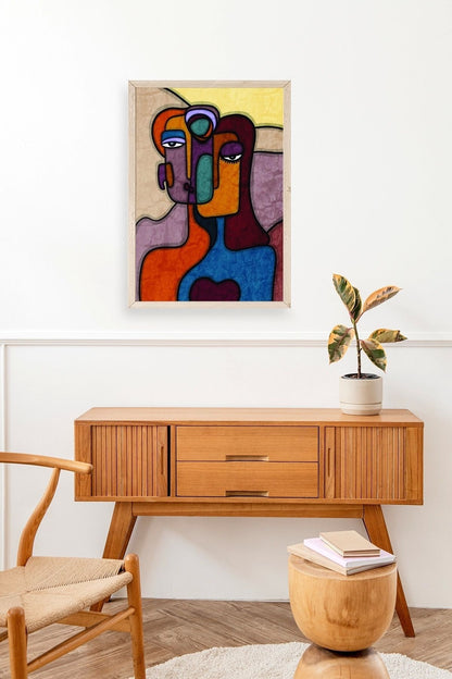 Soyut Kadın Ahşap Çerçeveli Tablo 17 x 23