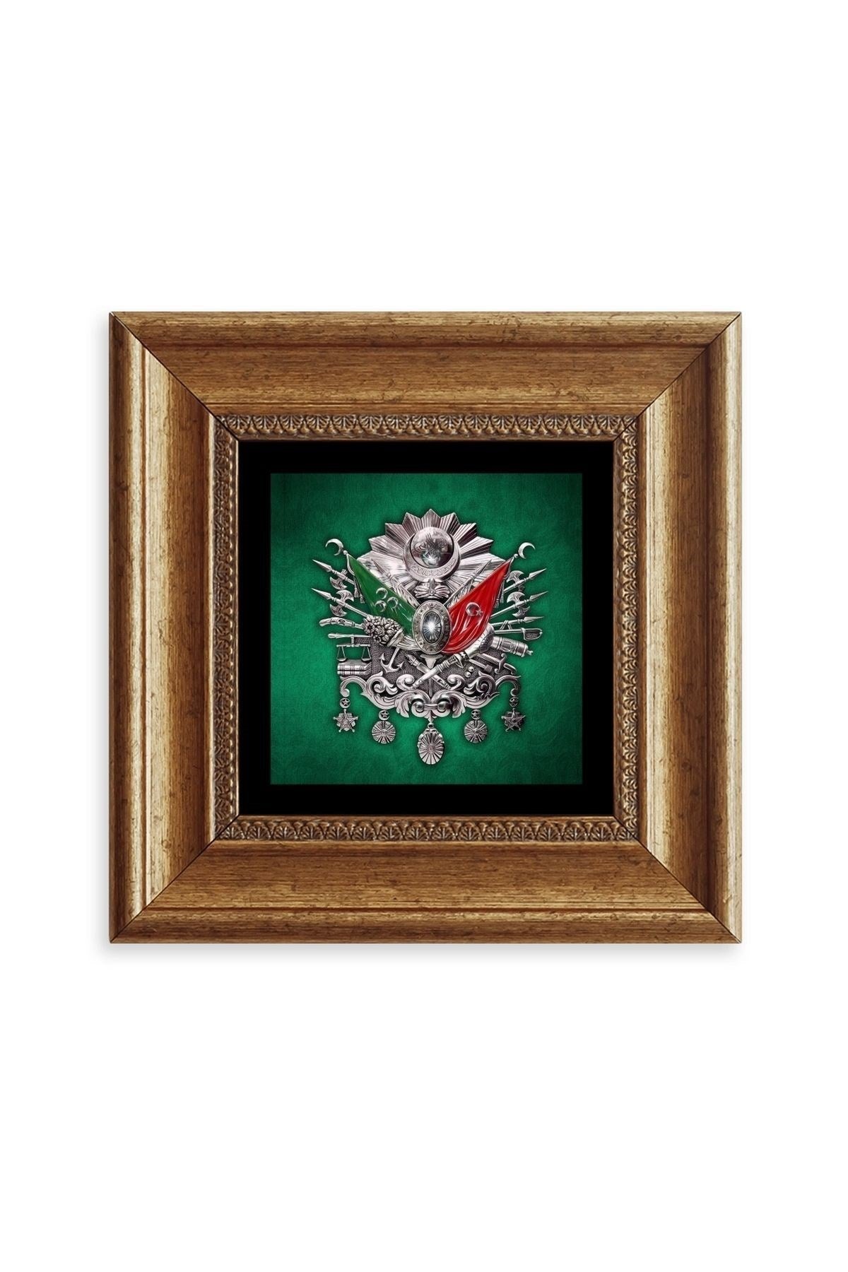 Osmanlı Tuğrası Çerçeveli Taş Tablo 20 cm