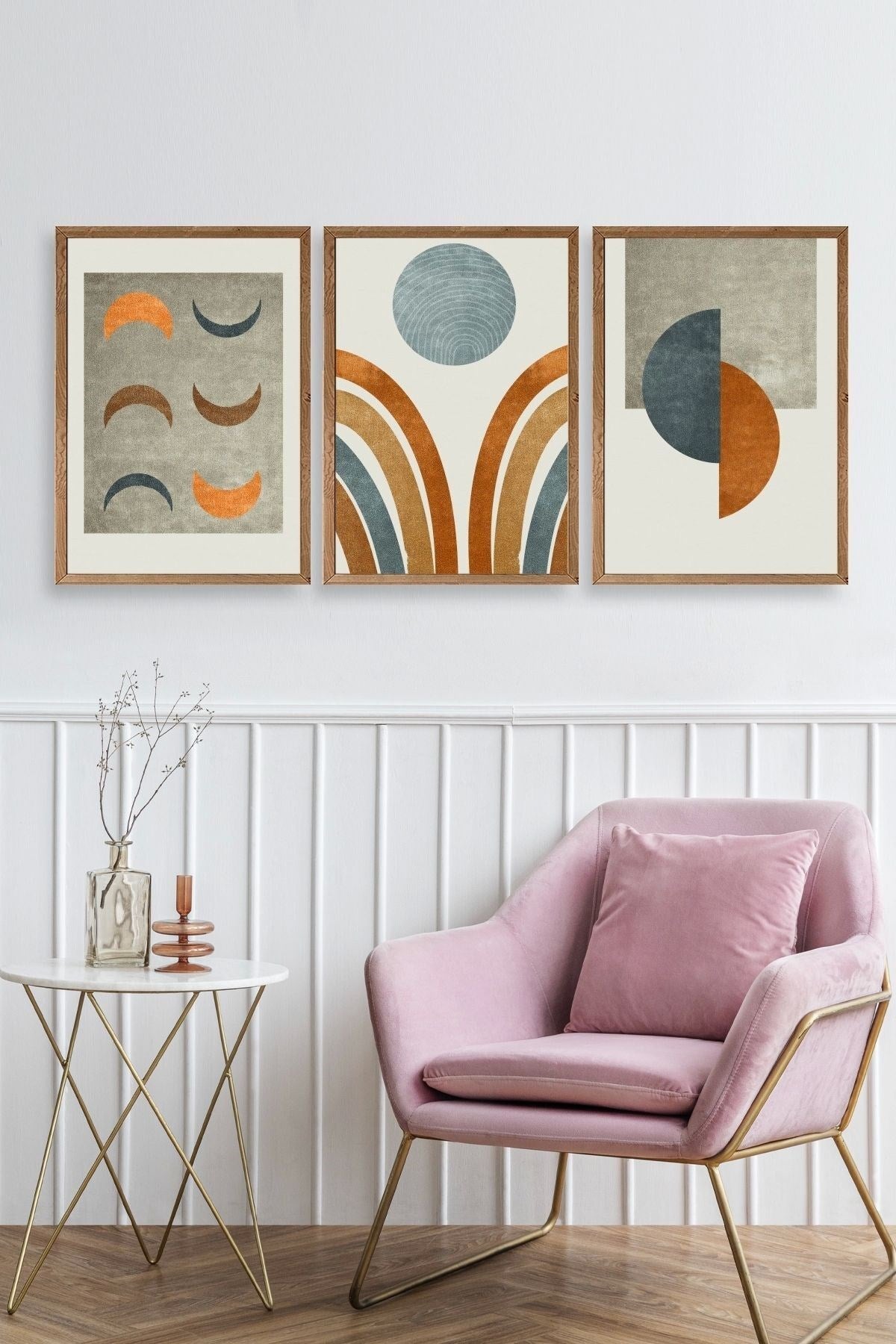 Soyut Ahşap Çerçeveli Tablo 50 x 70