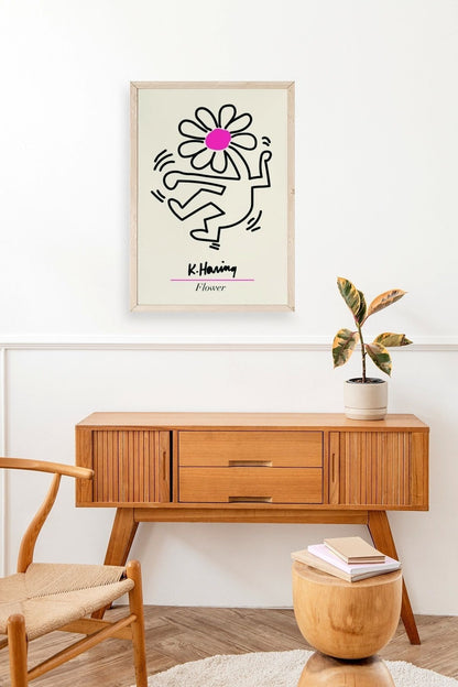 Soyut Çiçek Adam Ahşap Çerçeveli Tablo 30 x 42