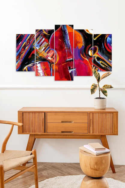 Viole Manzarası 5 Parçalı Mdf Tablo 60 x 100