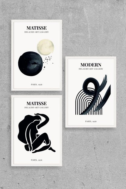 Matisse Üçlü Ahşap Çerçeveli Tablo 40 x 60