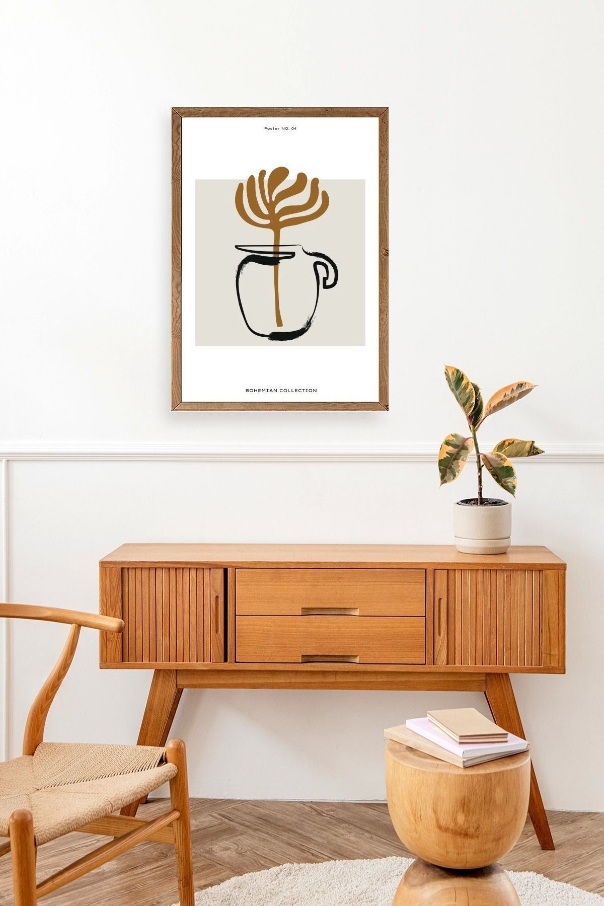 Kahve Ahşap Çerçeveli Tablo 30 x 42