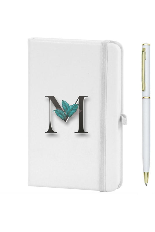 M Harfi Çiçek Baskılı Defter