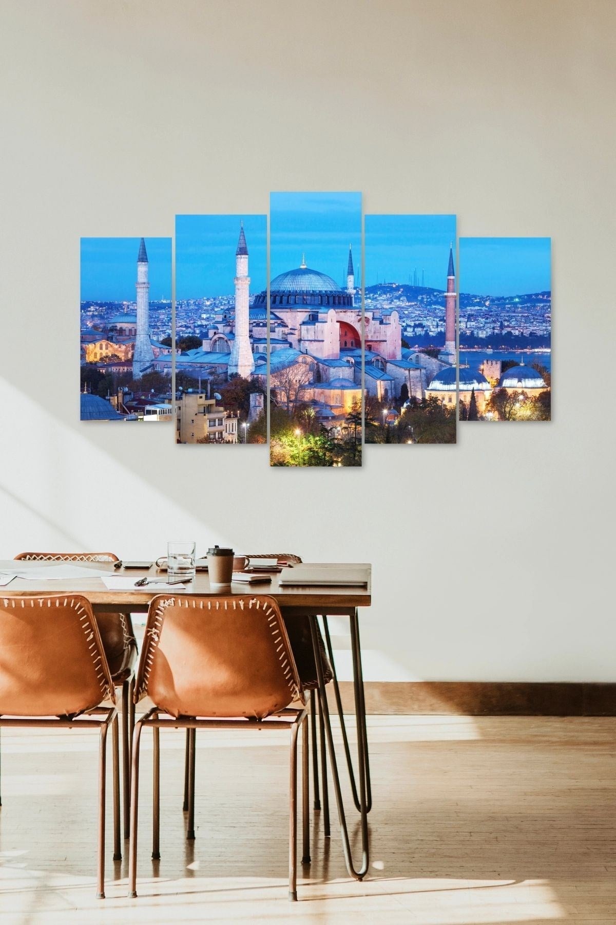 Camii Manzara 5 Parçalı Mdf Tablo 60 x 100