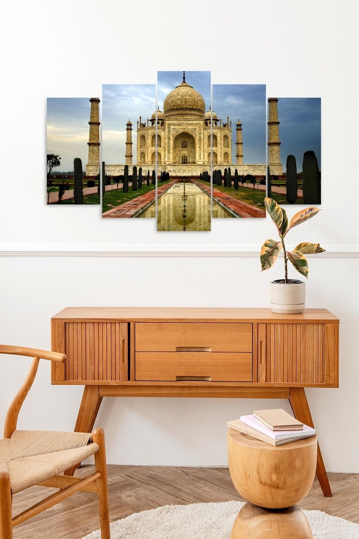 Taç Mahal 5 Parçalı Mdf Tablo 60 x 100