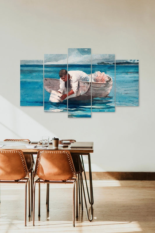 Deniz Manzarası 5 Parçalı Mdf Tablo 60 x 100