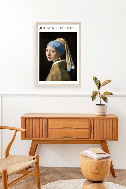 İnci Küpeli Kız Ahşap Çerçeveli Tablo 23 x 30