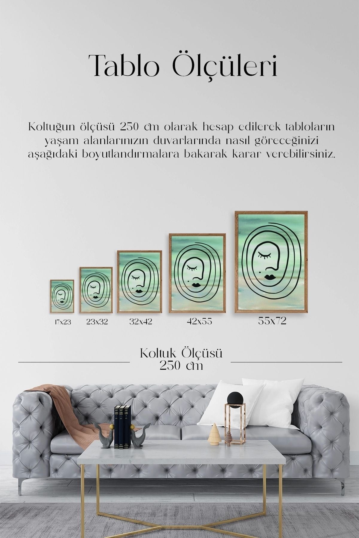 Soyut Ahşap Çerçeveli Tablo 30 x 42