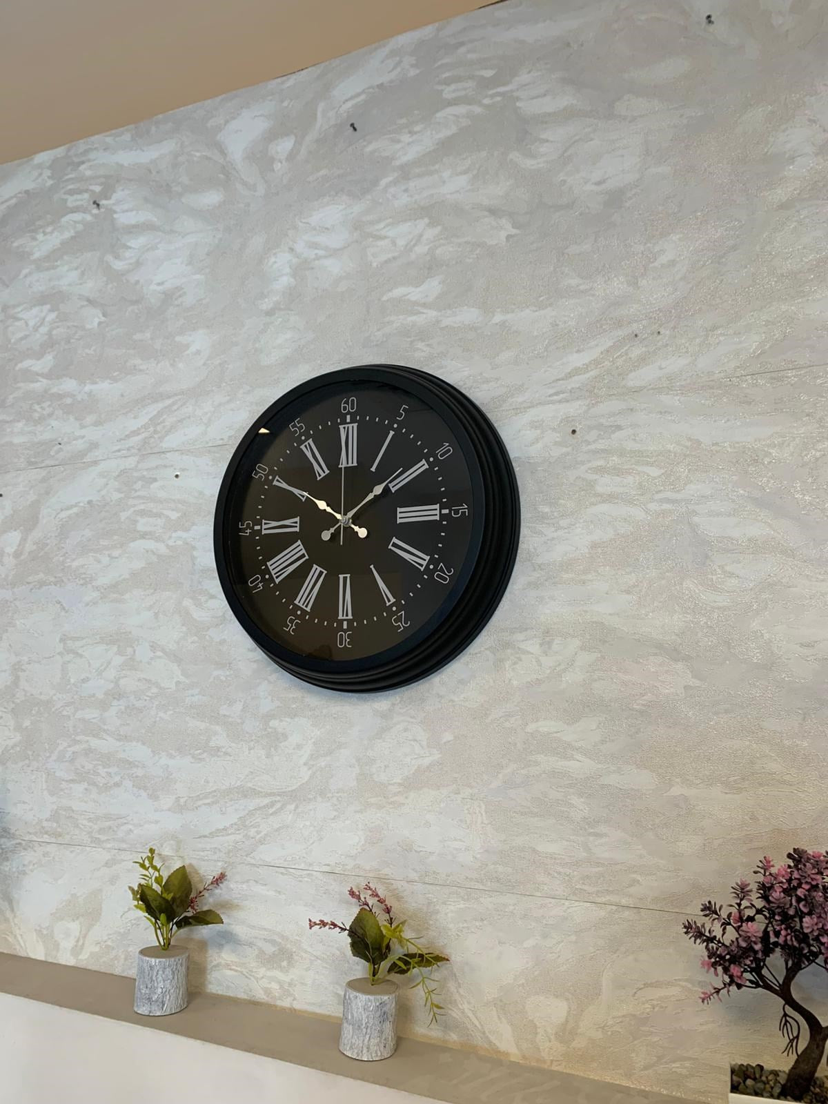 Zentime 40 Cm Siyah Şık Duvar Saati