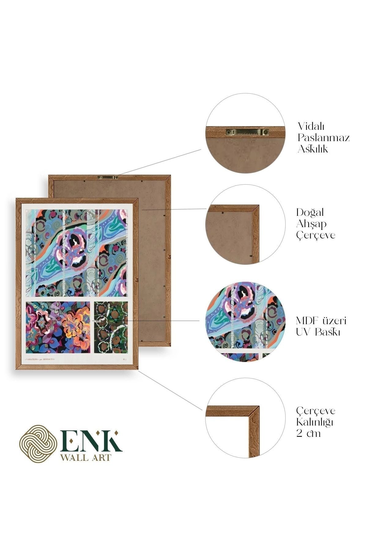 Varyasyonlar Ahşap Çerçeveli Tablo 30 x 42