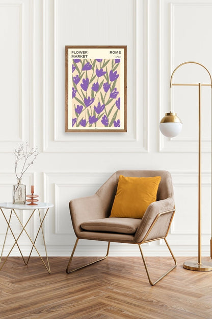 Çiçek Ahşap Çerçeveli Tablo 50 x 70