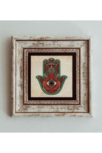 Fatma Ana Eli Çerçeveli Taş Tablo , Çerçeveli Taş Duvar Dekoru 20 cm