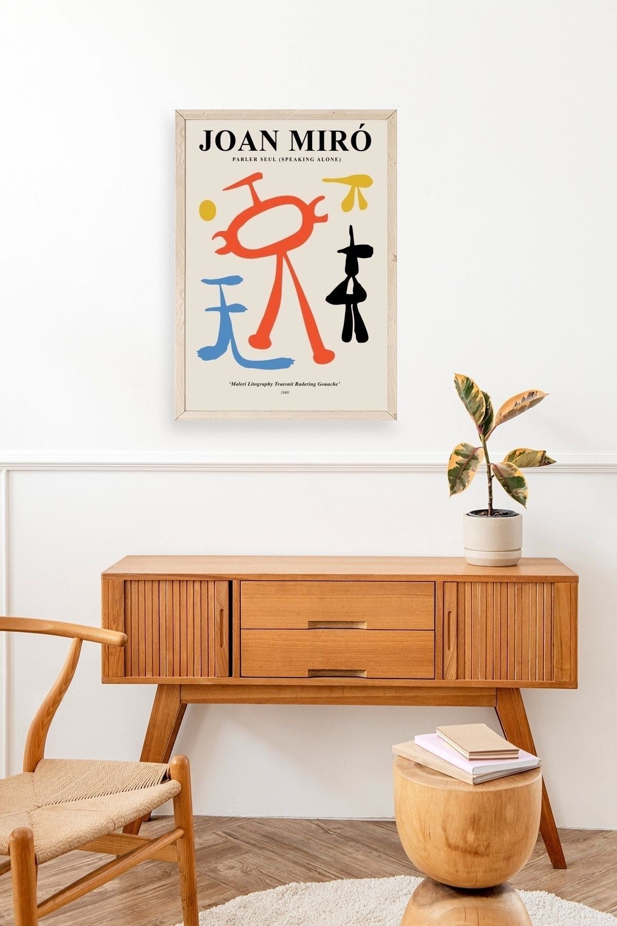 Joan Miro Ahşap Çerçeveli Tablo 30 x 42