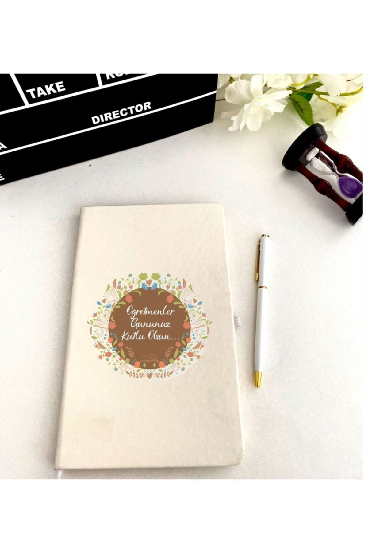 Öğretmenler Günü Beyaz Defter Kalem Seti