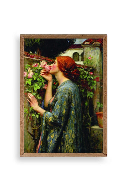 Kadın Ahşap Çerçeveli Tablo 17 x 23