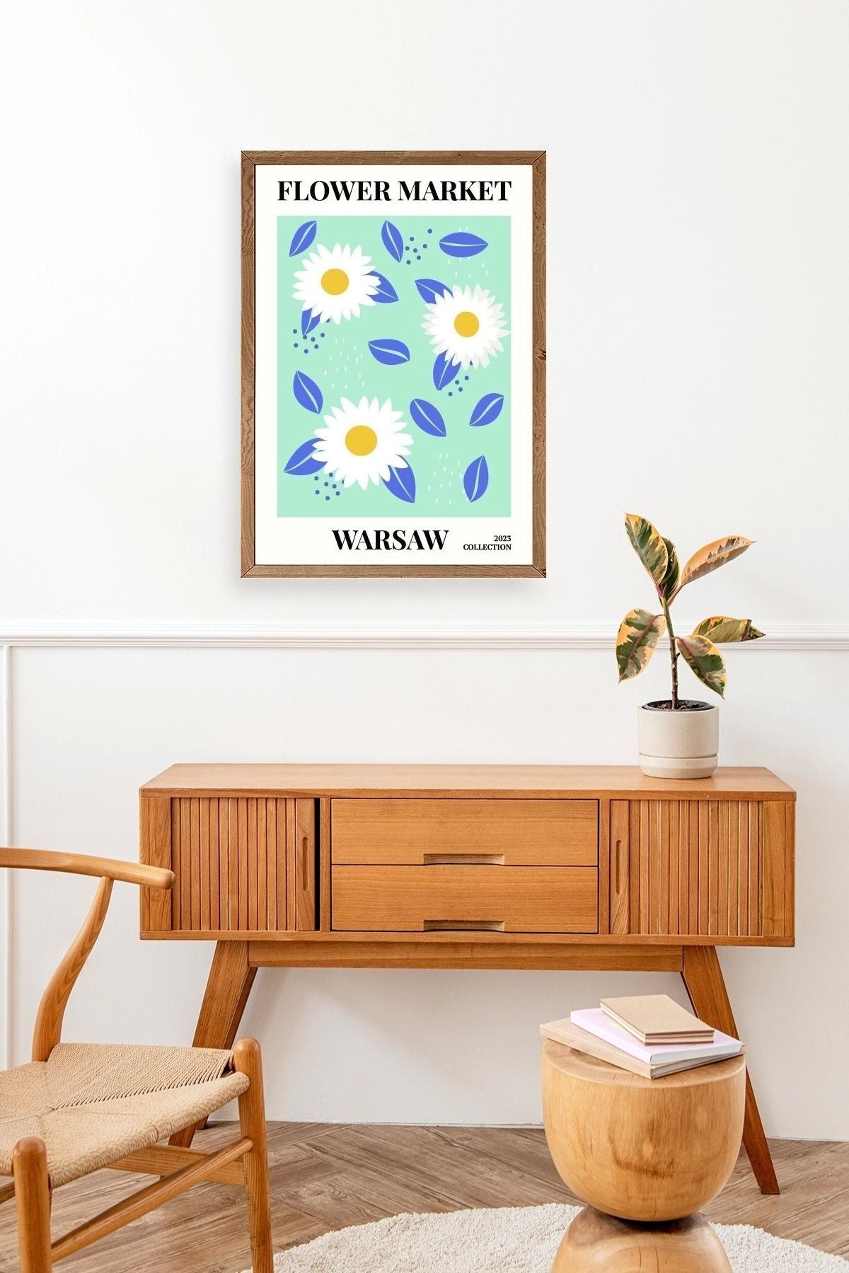 Çiçek Ahşap Çerçeveli Tablo 17 x 23