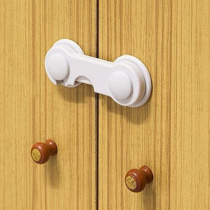 BUFFER® Bebek Çocuk Güvenliği Çekmece ve Dolap İçin Kendiliğinde Yapışkanlı Vidasız Kapak Kilidi