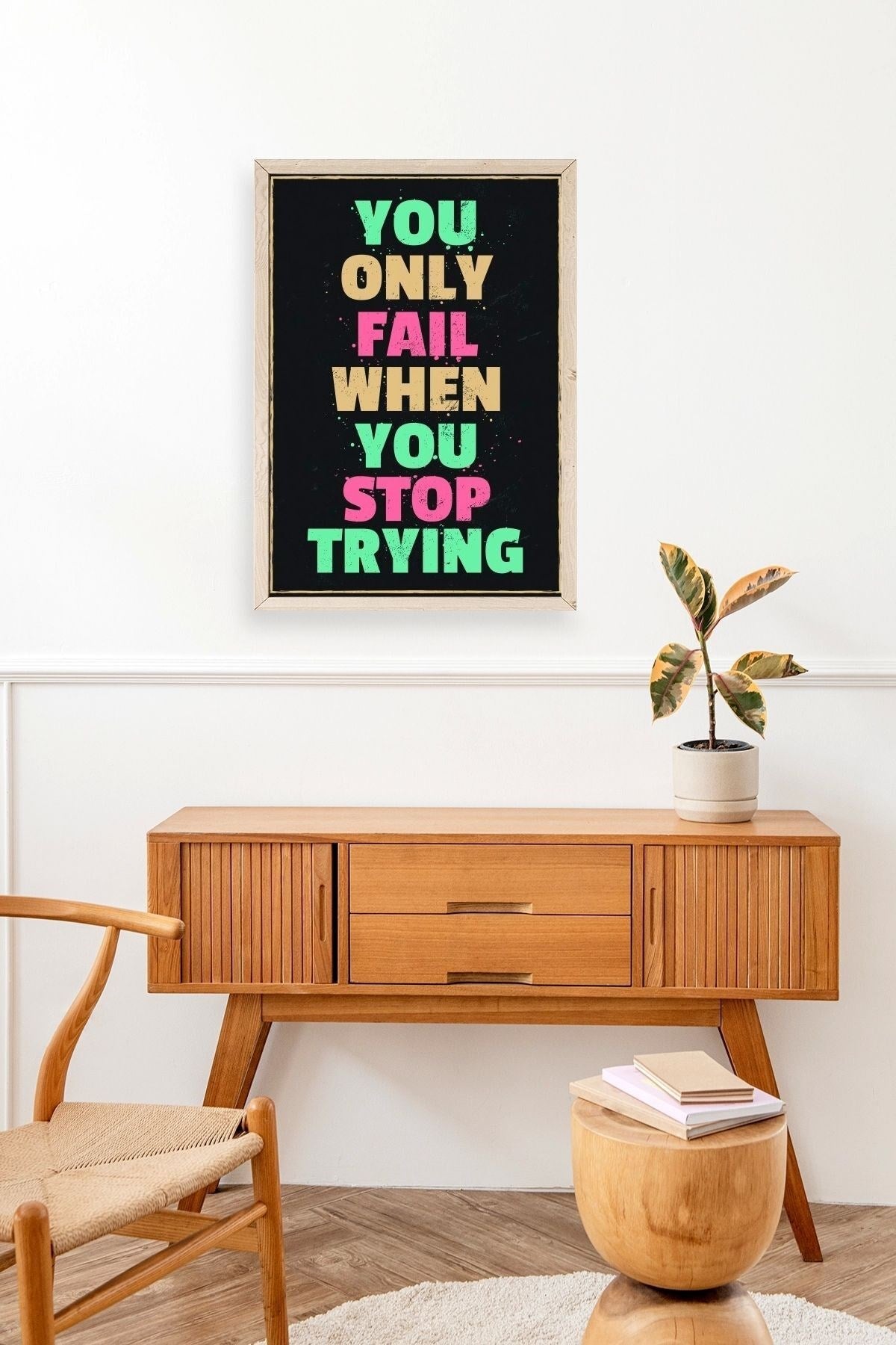 Motto Ahşap Çerçeveli Tablo 50 x 70