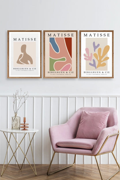 Matisse Üçlü Ahşap Çerçeveli Tablo 10 x 10