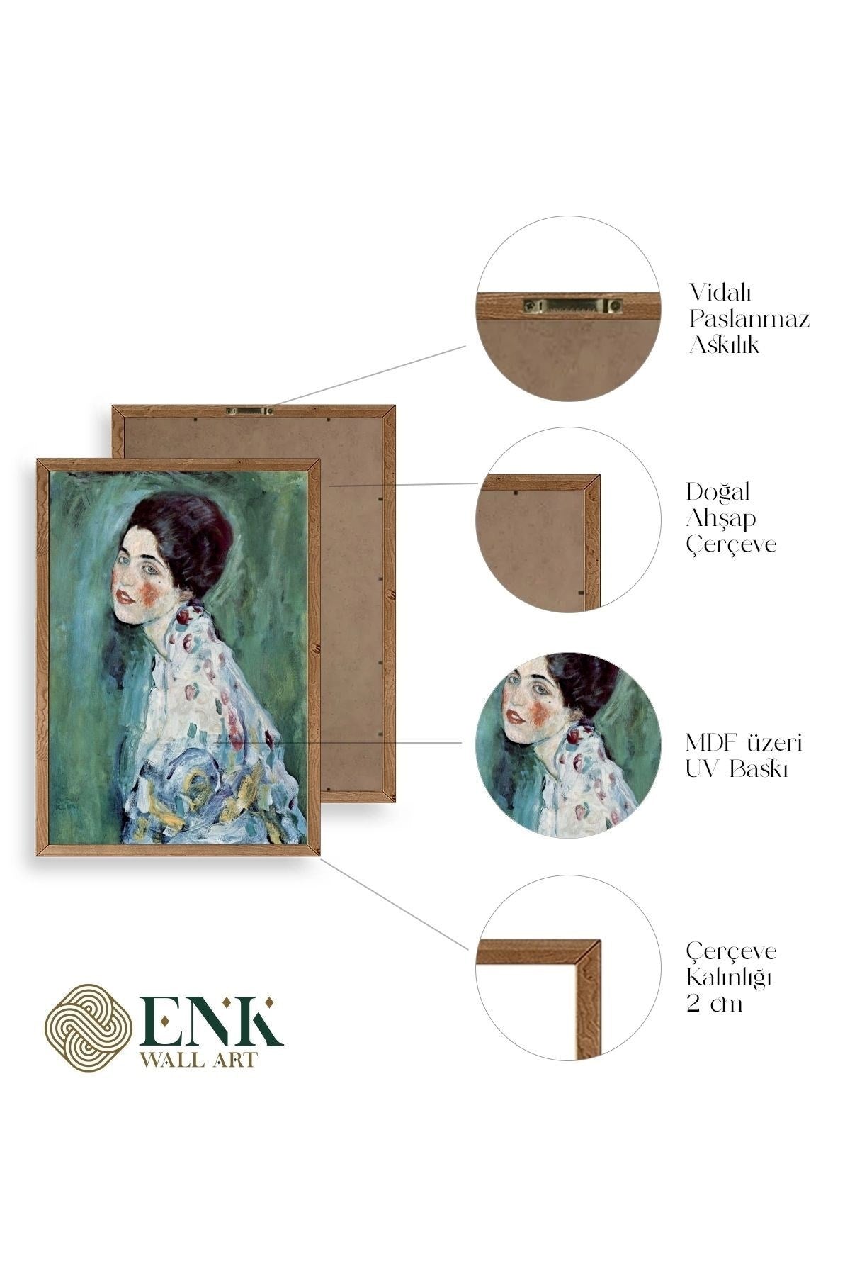 Gustav Klimt Ahşap Çerçeveli Tablo 23 x 30