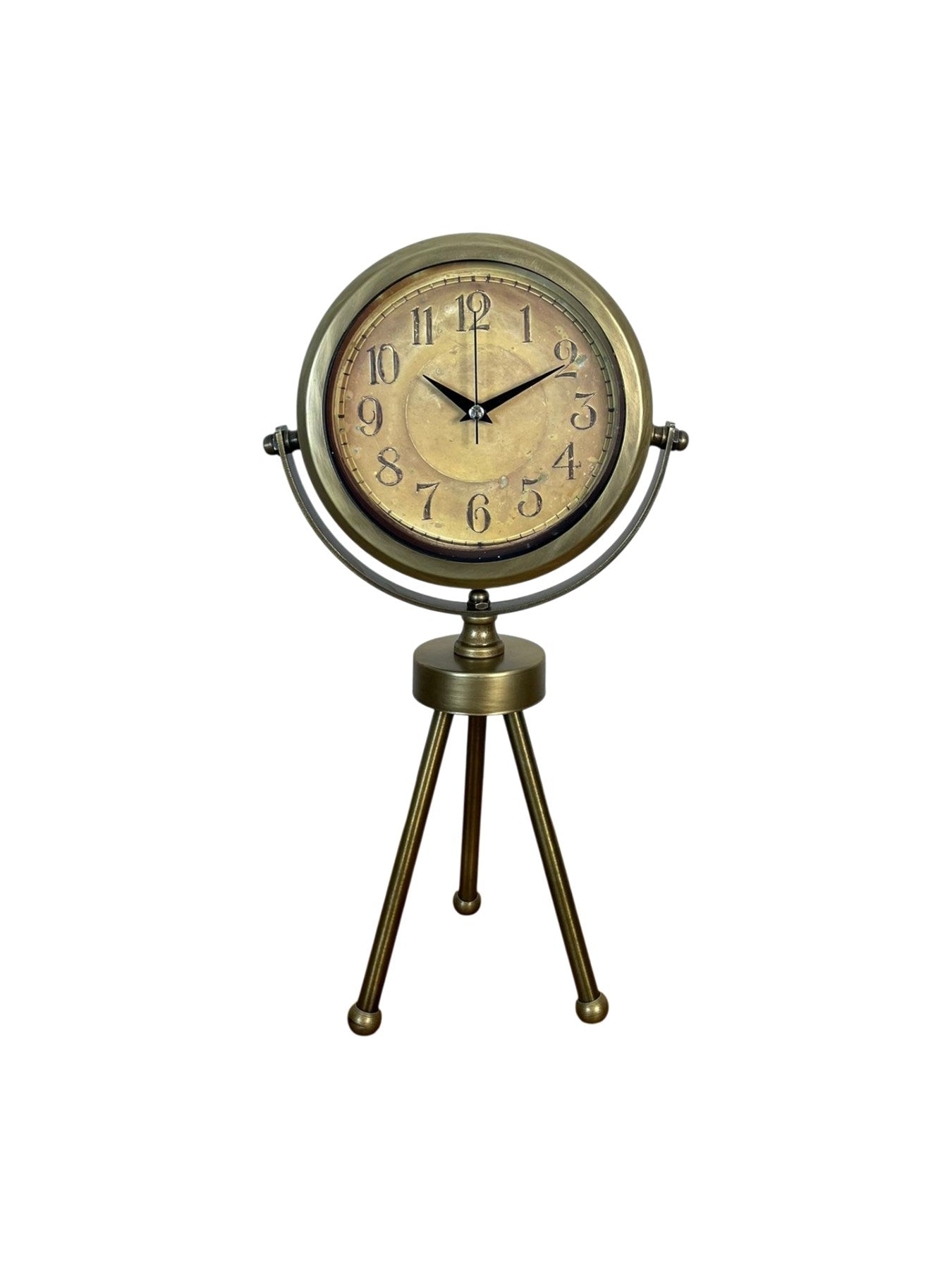 Zentime Eskitme Vintage Üç Ayaklı Masa Saati