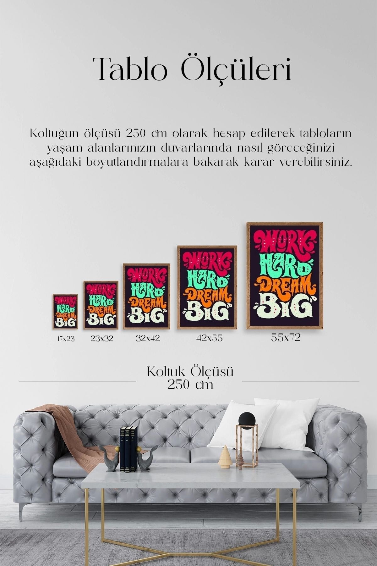 Motto Ahşap Çerçeveli Tablo 50 x 70