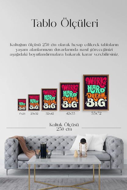 Motto Ahşap Çerçeveli Tablo 50 x 70