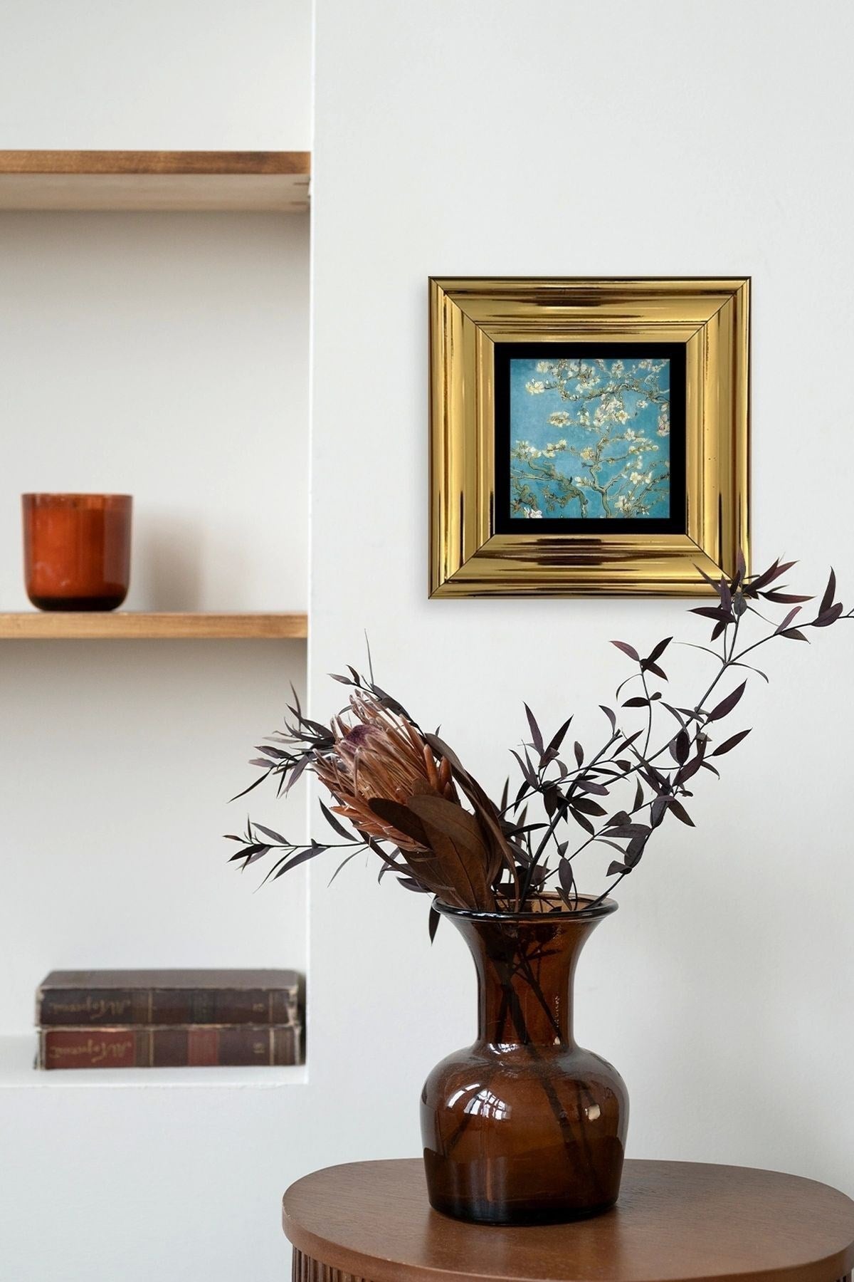 Bahar Çiçekleri Çerçeveli Taş Tablo 20 cm