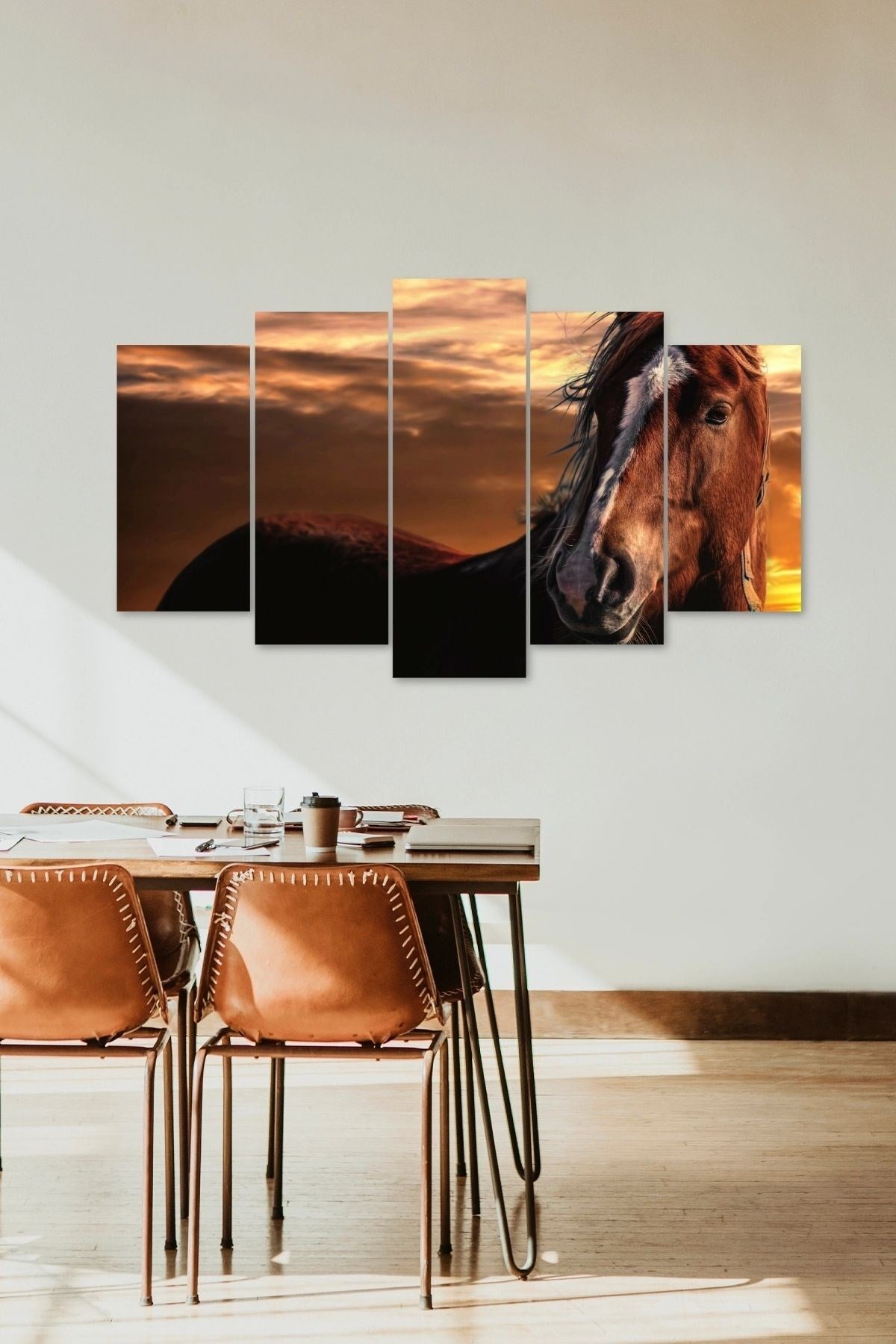 At ve Hüzün 5 Parçalı Mdf Tablo 60 x 100