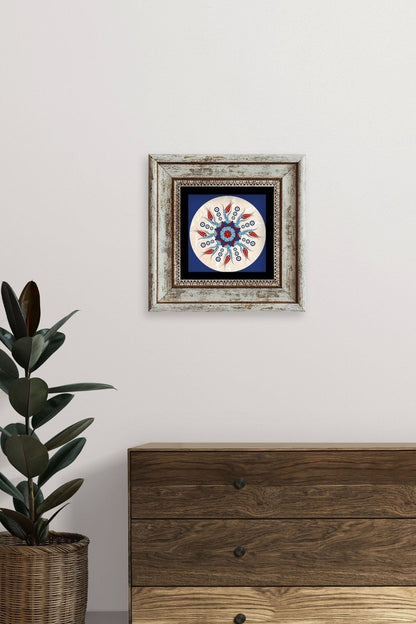 Selçuklu Motif Çerçeveli Taş Tablo 20 cm