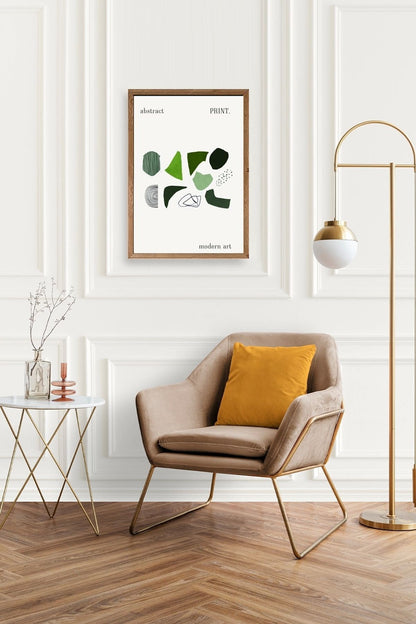 Soyut Ahşap Çerçeveli Tablo 50 x 70