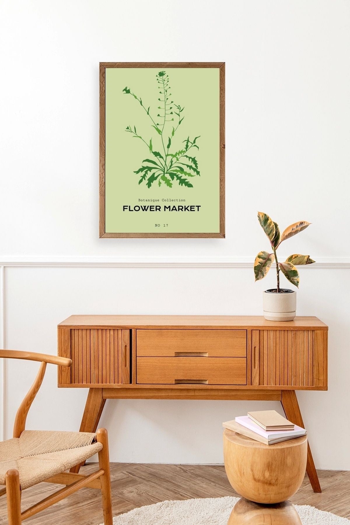 Çiçek Ahşap Çerçeveli Tablo 50 x 70