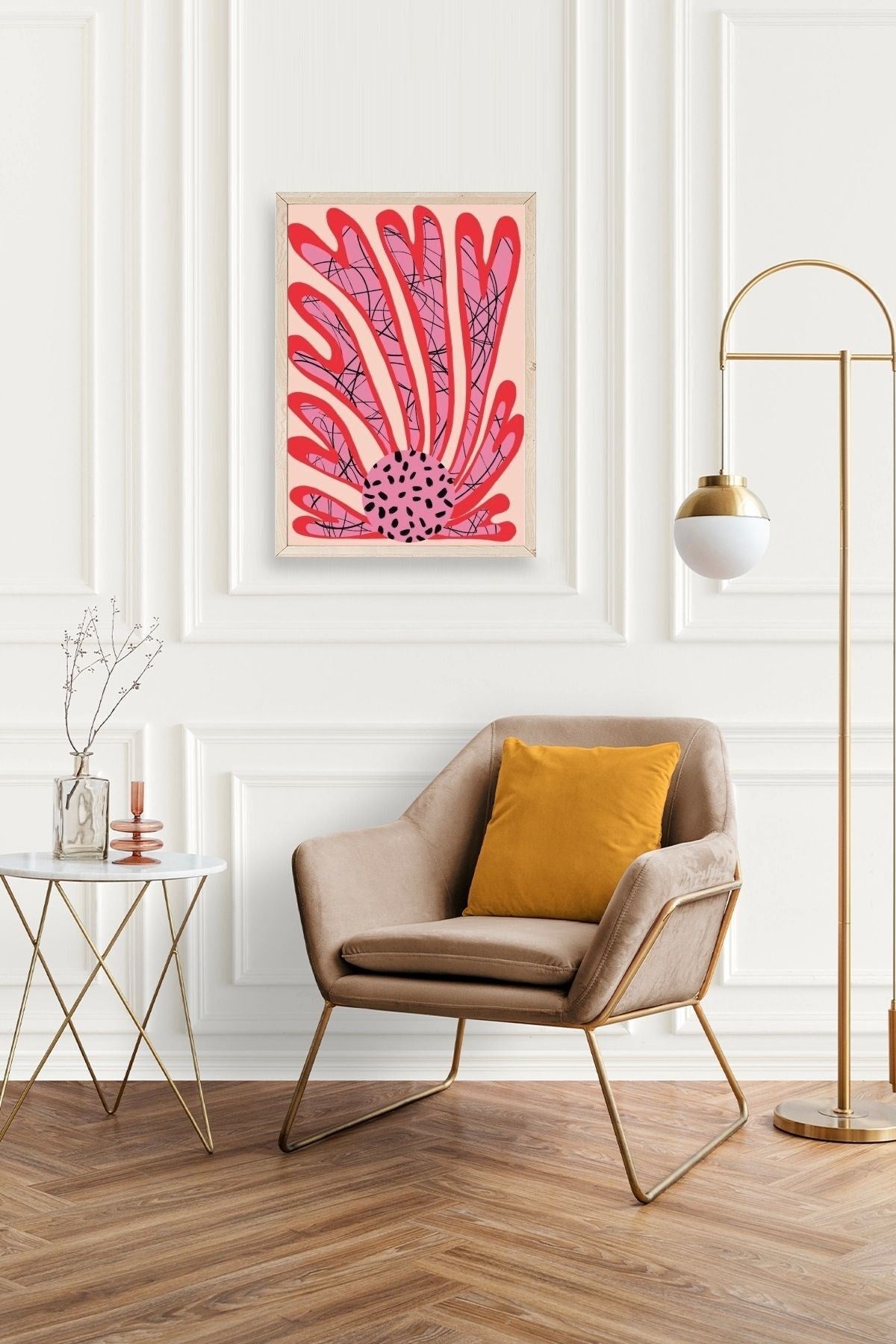 Çiçek Ahşap Çerçeveli Tablo 17 x 23