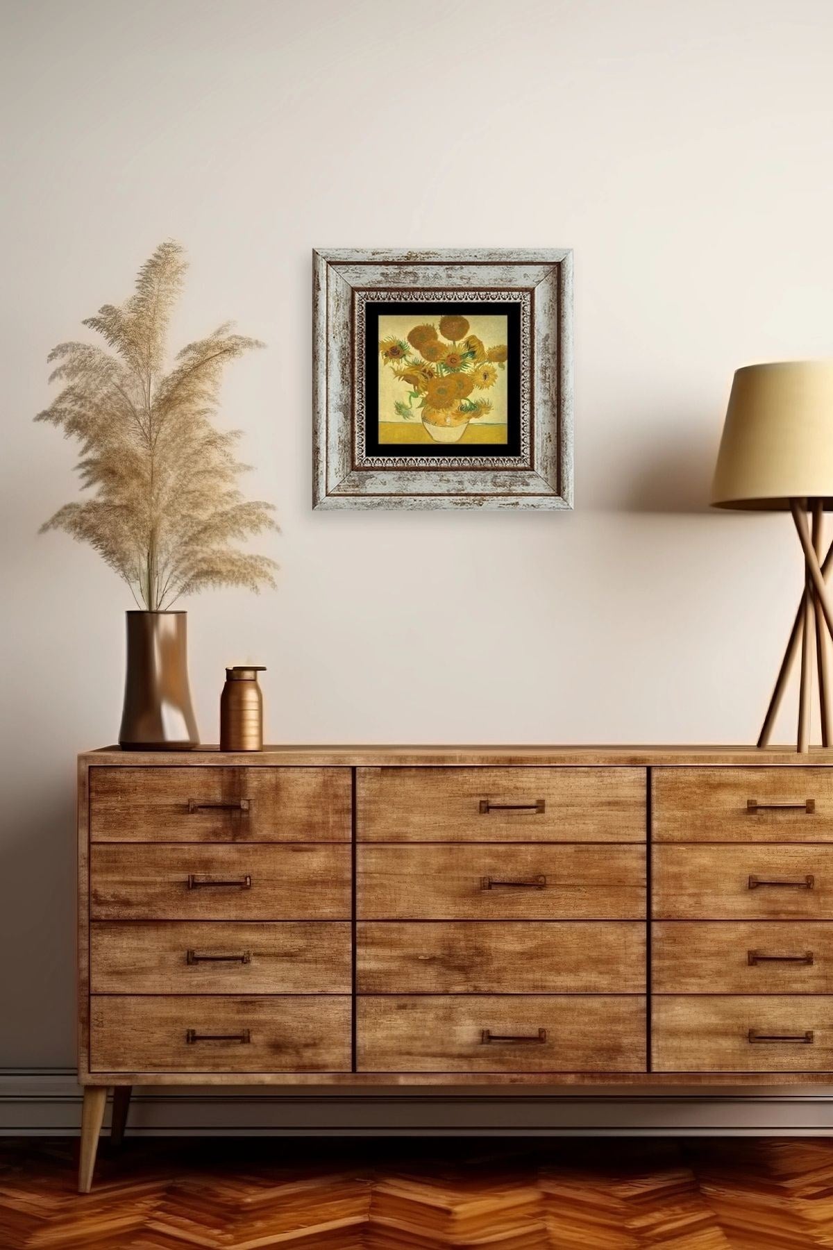 Van Gogh Çerçeveli Taş Tablo 20 cm